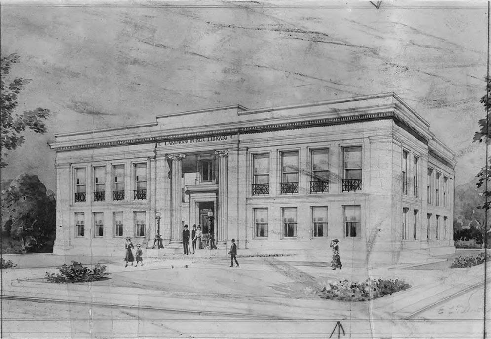 Lakewood Public Library rendering, courtesy of the LPL via Ohio Memory