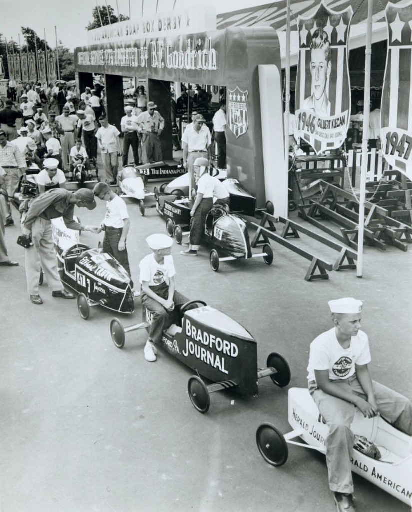 Boys lining up for the race, via Ohio Memory.