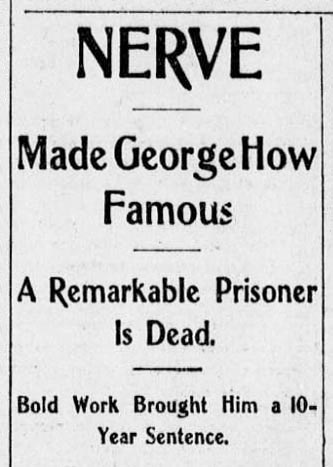 George How headline from the Akron Daily Democrat., October 21, 1902. Via Chronicling America.