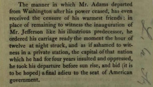 Final page of The History of the Administration of John Adams..., which sums up the author’s sentiments nicely. Via the State Library of Ohio Rare Books Collection on Ohio Memory.