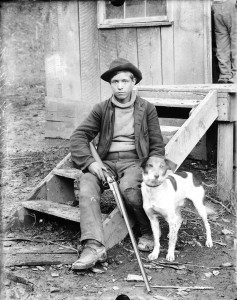 Unidentified boy ready for a hunt, from the Albert J. Ewing Collection on Ohio Memory.