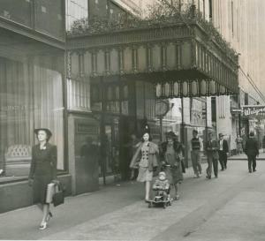 Shoppers outside of the Halle Brothers Company in Cleveland, via the Ohio Guide Collection.