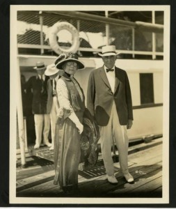 Warren G. and Florence Harding posed on a pier in St. Augustine, via Ohio Memory.