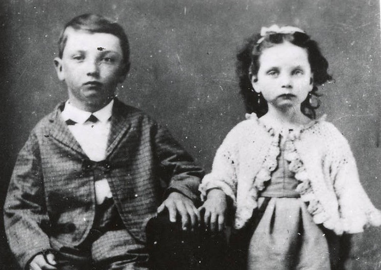 Photo of Albert B. Graham, the founder of 4-H, with his sister Lettie around 1875, preserved in digital format on Ohio Memory by the Middletown Public Library. 