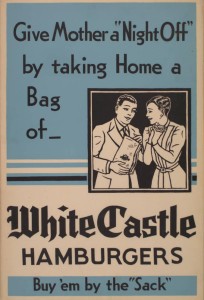 White Castle poster, ca. 1930. Via Ohio Memory.