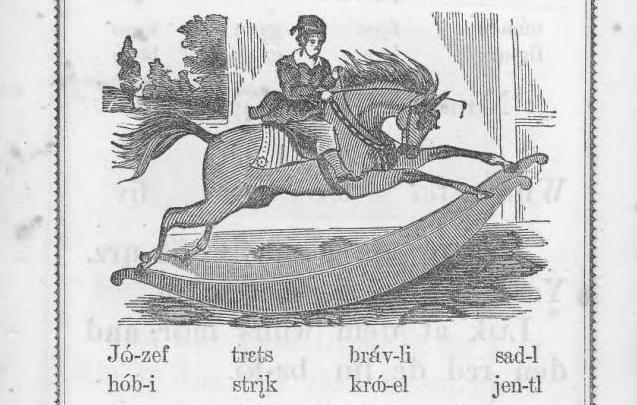 Illustration from "Ferst Amerikan Reder," courtesy of the Ashtabula County District Library (Geneva Library Branch) via Ohio Memory.