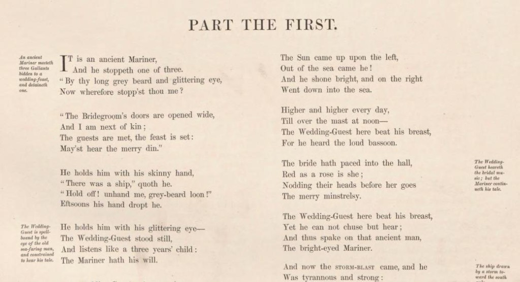 "Part the First" from the Rime of the Ancient Mariner, via the State Library of Ohio Rare Books Collection on Ohio Memory.