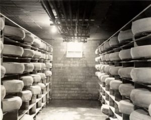 Aging Swiss cheese wheels in Stark County, via Ohio Memory.