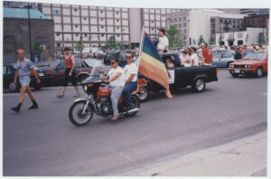 Motorcyclist in Gay Pride Parade